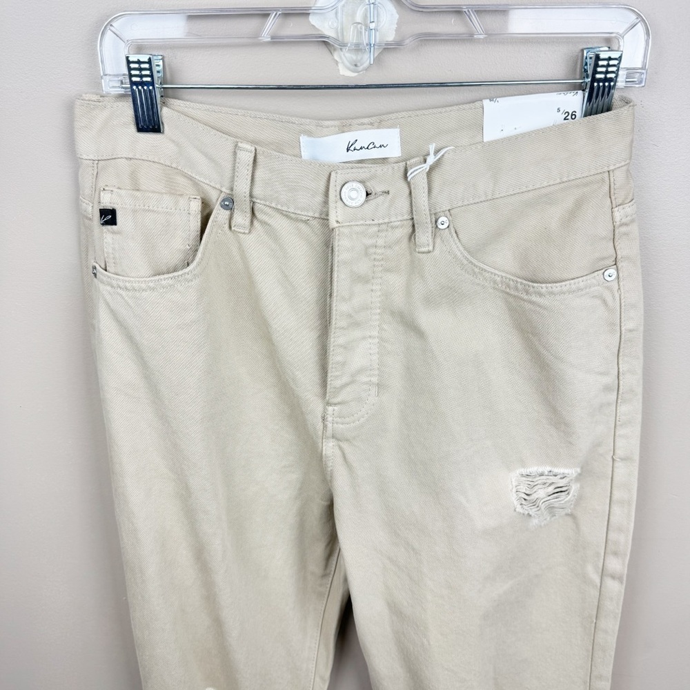 Kancan Montana Taupe Ultra High Rise 90's Flare Distressed Jeans Size 26 - Picture 6 of 14